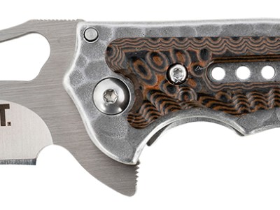 CRKT 5460 Fossil  Compact 3.41″ Folding Drop Point Plain Satin 8Cr13MoV SS Blade, Brown G10/SS Handle, Includes Pocket Clip