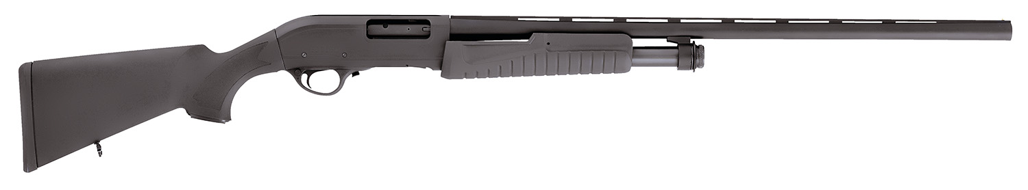 Escort HEFH20280501 Field Hunter  Full Size 20 Gauge Pump 3″ 4+1 28″ Black Vent Rib Barrel, Black Anodized Aluminum Grooved Receiver, Fixed Black Synthetic Stock, Right Hand