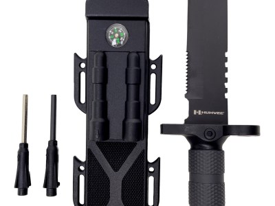 Humvee Adventure Gear HMVKFXB02 Next-Gen Survival Knife  7.50″ Fixed Sawback Plain Black Stainless Steel Blade Black Textured Rubber Handle Includes Sheath