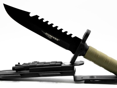 Humvee Adventure Gear HMVKFXB01 Next-Gen Survival Knife  7.50″ Fixed Sawback Plain Black Stainless Steel Blade/OD Green Textured Rubber Handle Includes Sheath