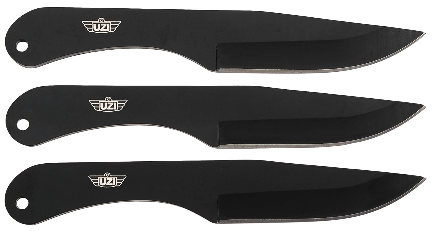 Uzi Accessories UZKTRW004 Throwing Knives IV Three, 8.25″ Plain Black Stainless Steel