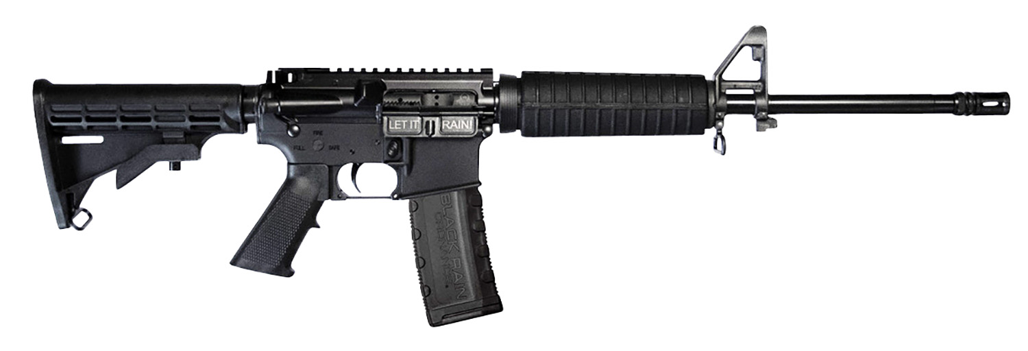 Black Rain Ordnance SPEC15A2 Spec15 A2 5.56x45mm NATO 16″ 30+1 Black Anodized Rec Black 6 Position Collapsible Carbine Stock Black Polymer Grip A2 Front Sight Right Hand