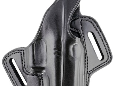 Galco FL800RB Fletch  OWB Black Leather Belt Slide Compatible w/Glock 43/43X, Springfield  Hellcat Belt Up to 1.75″ Wide Right Hand