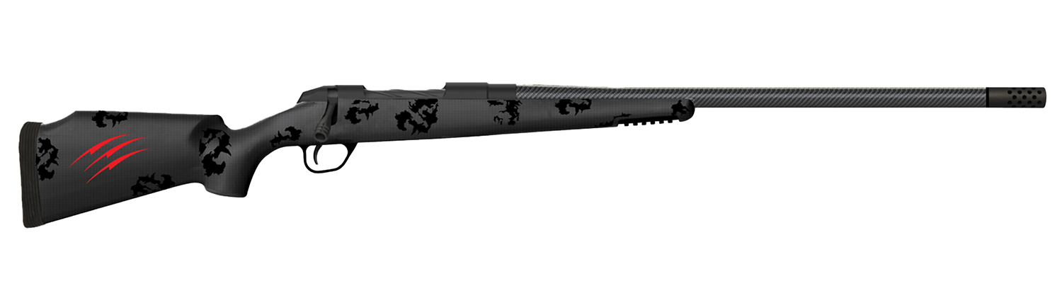 Fierce Firearms FCTRG300WSM24BBO CT Rage  300 WSM Caliber with 3+1 Capacity, 24″ Carbon Fiber Barrel, Black Cerakote Metal Finish & Blackout Camo Fixed Fierce Tech C3 Stock, Right Hand (Full Size)