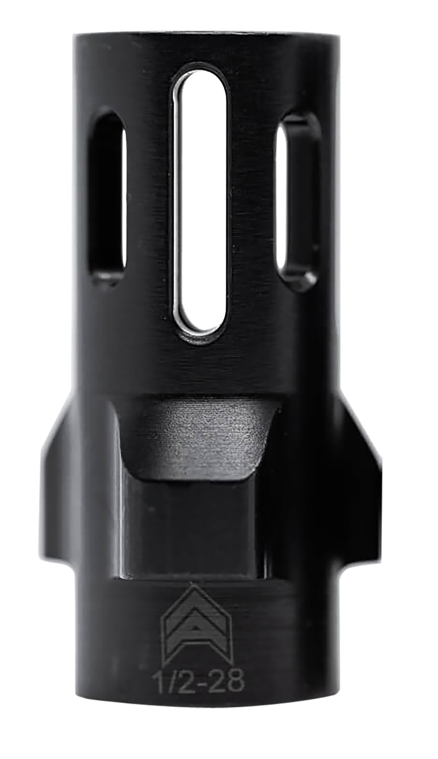 Angstadt Arms AA093LHB28 Flash Hider  Black Hardcoat Anodized Steel with 1/2″-28 tpi Threads 1.42″ OAL for 9mm Luger
