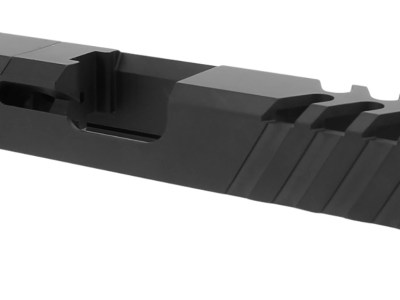 TacFire  Replacement Slide  9mm Luger Graphite Black Cerakote Stainless Steel with Optics Cut & Slide Ports for Glock 17 Gen3
