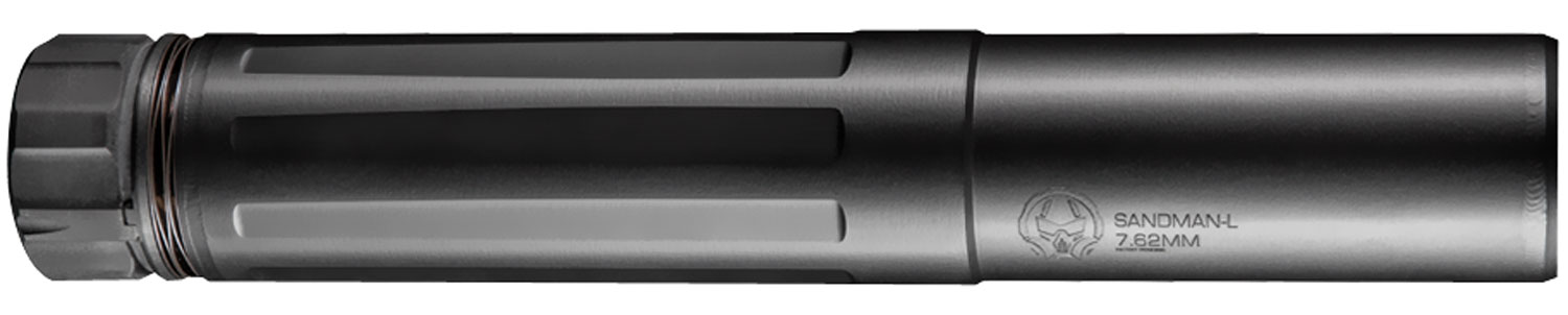 Dead Air SML762 Sandman L 30 Cal (7.62mm), Rated Up To 300 RUM, 8.90″ L, Black Stainless Steel, 5/8″-24 tpi QD KeyMo Muzzle Brake