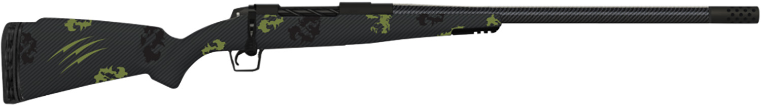 Fierce Firearms ROG300PRC24BF Carbon Rogue  Full Size 300 PRC 3+1 24″ Carbon Fiber Hand Lapped/Match Grade Threaded Barrel, Black Cerakote Steel Receiver, Forest Camo Fierce Rogue Carbon Fiber Stock