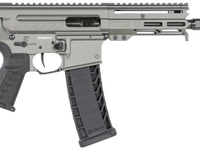 CMMG 94A6867TNG Dissent MK4 9mm Luger 33+1 6.50″, Tungsten Gray Rec, Picatinny Brace Adapter, 5.50″ M-LOK Handguard, Left Side Charging Handle, Zeroed Linear Comp, Zeroed Drop-In Single Stage Trigger