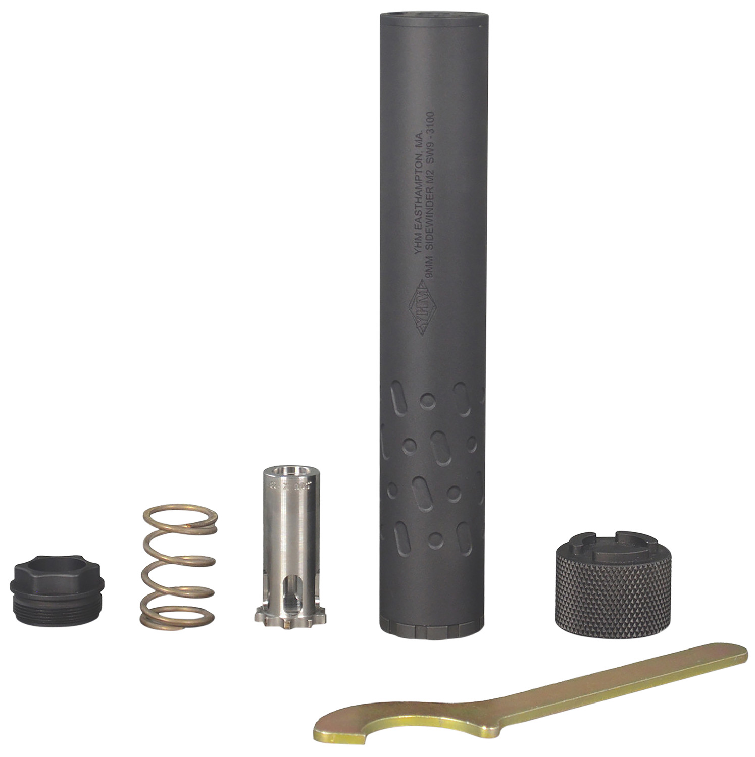 Yankee Hill 206528 Sidewinder M2  9mm Luger 1.375″ Black Stainless Steel Aluminum 1/2″-28 tpi