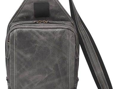 Gun Tote’n Mamas/Kingport GTMCZY108GREY Sling Backpack  Gray Leather Includes Standard Holster