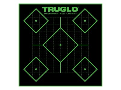 TruGlo TG14A25BB Tru-See 5- Diamond Target Self-Adhesive Heavy Paper Black/Green 12″x12″ 25 Pack