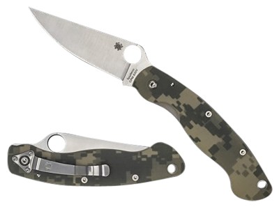 Spyderco C36GPCMO Military  4″ Folding Clip Point Plain Stonewashed CPM S30V SS Blade/ Digital Camo G10 Handle Includes Pocket Clip