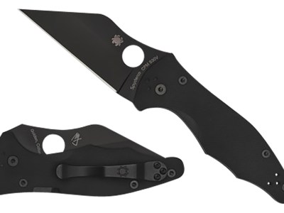 Spyderco C85GPBBK2 Yojimbo 2  3.20″ Folding Wharncliffe Plain Black DLC CPM S30V SS Blade/Black Textured G10 Handle Includes Pocket Clip