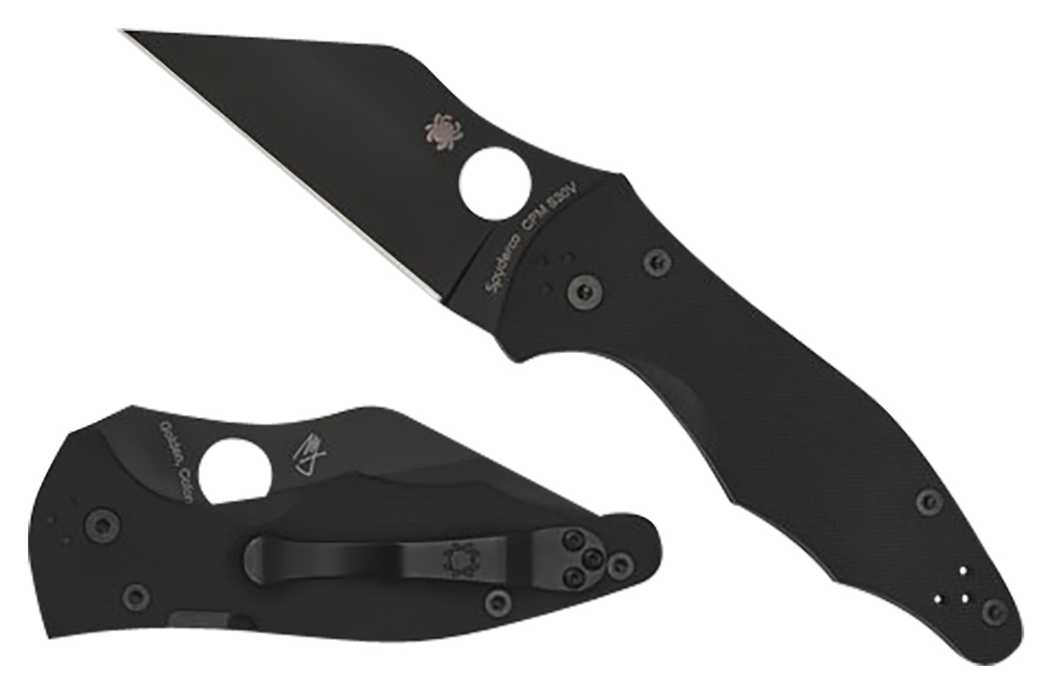 Spyderco C85GPBBK2 Yojimbo 2  3.20″ Folding Wharncliffe Plain Black DLC CPM S30V SS Blade/Black Textured G10 Handle Includes Pocket Clip
