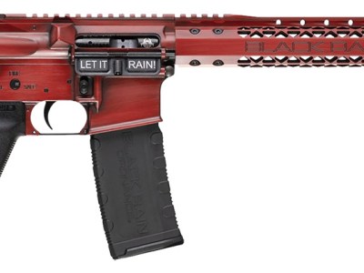 Black Rain Ordnance BROWTPRB Spec 15+ We The People 5.56x45mm NATO 30+1 16″, Red Battleworn with Deep Engraving, 15″ Slim M-LOK, Magpul Grip/Carbine Stock, Castle Flash Hider