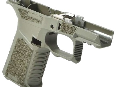 Sct Manufacturing 0225020100IB Sub Compact  Compatible w/ Glock 43X/48 OD Green Polymer Frame Aggressive Texture Grip Includes Locking Block