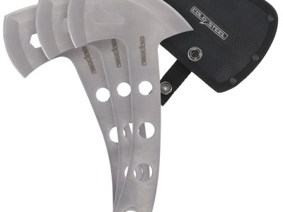 Cold Steel CSTH50AX3PK Throwing Axes  5″ Plain 420 Stainless Steel Blade Set of 3