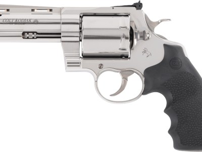 Colt Mfg KODIAKSP4RTS Kodiak  44 Mag 6rd 4.25″ Polished Ported Vent Rib Barrel & Cylinder, Recessed Target Crown Muzzle, Polished Stainless Steel Frame, Black Hogue Overmolded Grip, Exposed Hammer