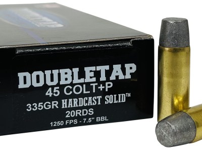DoubleTap Ammunition 45P335HC   45Colt+P 335gr Hard Cast Solid 20 Per Box/25 Case