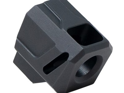 Faxon Firearms FFPACOMPSSMP01 EXOS-524 Compensator for M&P Shield/Shield Plus Anodized Aluminum 1/2″x28 Threads 1.10″ OAL 9mm