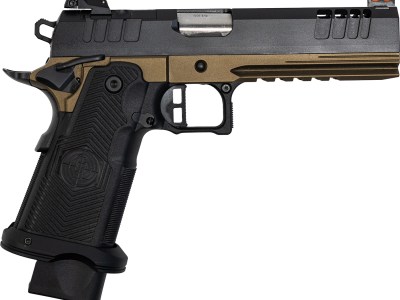 Great Lakes Firearms GL1911DS9FSSBRZ 1911 DS Synergy 9mm Luger 20+1 5″ Optic Cut/Serrated Cerakote Black Molded Grip Bronze Frame
