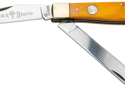Boker 110835 Trapper Traditional Clip Point/Spey Plain D2 Steel Blade Smooth Yellow Bone Handle