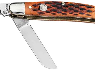 Boker 110852 Stockman Traditional Medium Clip Point/Sheepsfoot/Spey Plain D2 Steel Blade Brown Jigged Bone Handle