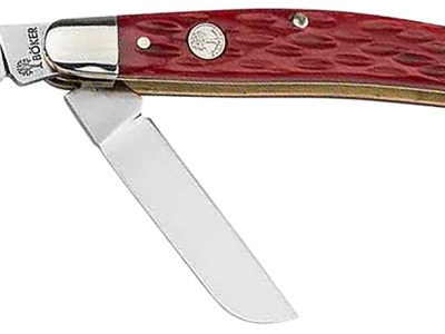 Boker 110855 Stockman Traditional Medium Clip Point/Sheepsfoot/Spey Plain D2 Steel Blade Red Jigged Bone Handle