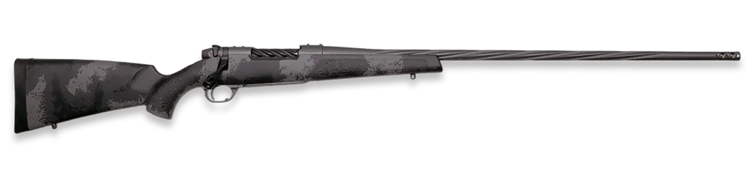 Weatherby MLW01N240WR6B Mark V Live Wild 240 Wthby Mag 4+1 24″ Carbon Gray Cerakote Fluted Threaded Barrel, Drilled & Tapped Steel Receiver, Fixed Black & Gray Accents Polymer Stock, Right Hand