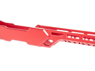 Timber Creek Outdoors ERC1022R Enforcer Rifle Chassis Red Aluminum Fits Ruger 10/22 Compatible w/ MSR Buffer Tubes