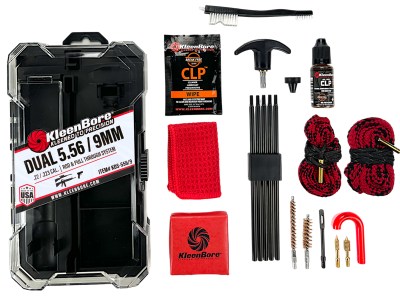 KleenBore KDS556/9 Dual System Cleaning Kit 5.56/22/223 w/ Dual Rod Rope Pull Through