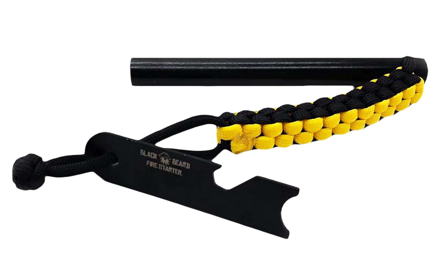 Black Beard Fire Starters FR Ferro Rod  Black/Yellow 7′ Long