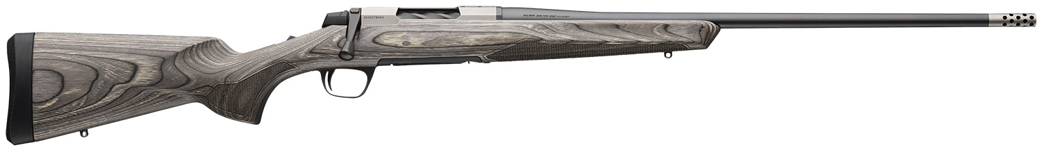 Browning 036092227 X-Bolt 2 Hunter Full Size 7mm Rem Mag 3+1 26″ Matte Blued Threaded Sporter Barrel, Drilled & Tapped Stainless Steel Receiver, Fixed Gray Laminate Stock, Radial Muzzle Brake