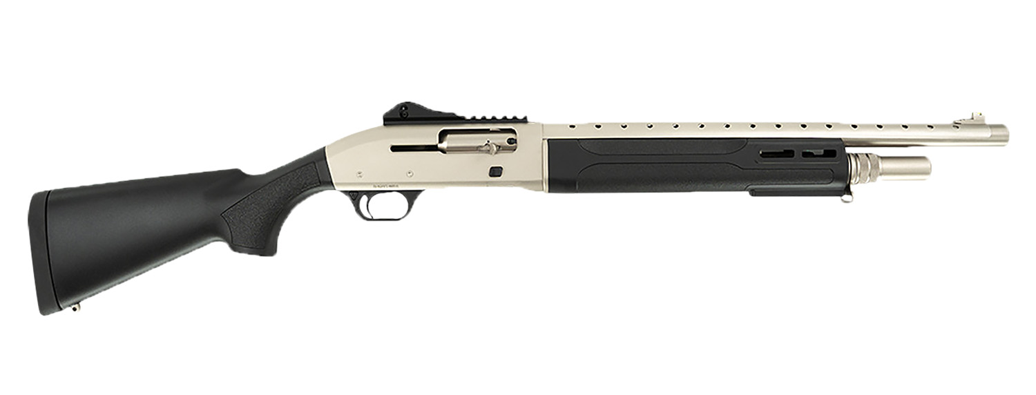 Tokarev USA 21000423 T300M A1 Kit 12 Gauge Semi-Auto 3″ 5+1 18.50″ Electroless Nickel Ventilated Heat Shield Barrel, Electroless Nickel Receiver w/Picatinny Rail, Fixed Black Polymer Stock