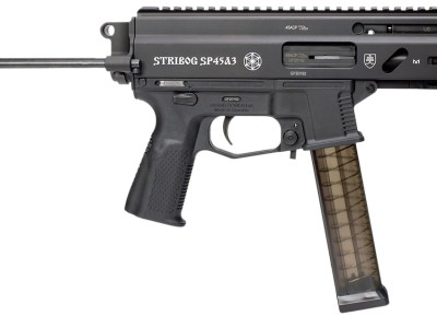 Grand Power 197892004831 SP45A3 Stribog 45 ACP 20+1 8″ Black Threaded Barrel, Black Aluminum Picatinny Rail Receiver, Black PDW Tailhook Brace, Black Polymer Grip, Thread Protector