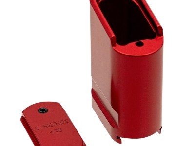 Shield Arms SAS15ME10RED Magazine Extension  Extended 10rd Compatible w/ Shield Arms S15 Magazine Red Anodized Aluminum