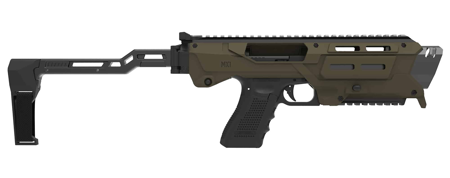 Meta Tactical Llc MX1-PS-GR MX-1 Conversion Kit Compatible w/Glock, OD Green Aluminum Frame w/M-LOK & Picatinny Rail, Black Polymer Folding Stabilizer