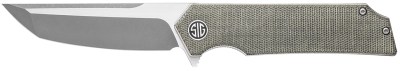 Sig Sauer Knives TS8SG Tsuru  3.30″ Folding Tanto Plain Satin 154CM SS Blade, 4.20″ Green Canvas Micarta Handle