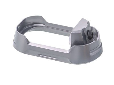 Tyrant CNC TDG19G34MWGREYBLKSCRW  Magwell Fits Glock 19 Gen 3-4 Grey Aluminum