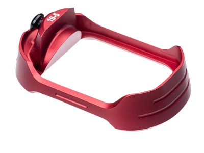 Tyrant CNC TDG19G5MWREDBLKSCREW  Magwell Fits Glock 19 Gen 5 Red Aluminum