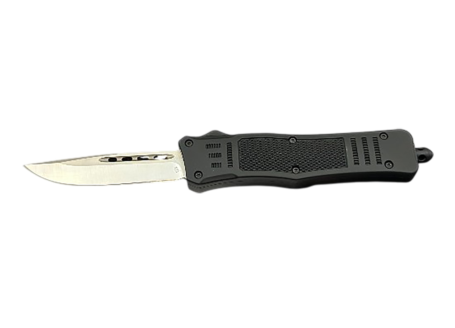 Steel River Knives MT618BULDP MT618 Ultralight 3.25″ OTF Drop Point Plain Polished D2 Steel Blade, 4.25″ Black Aluminum Handle