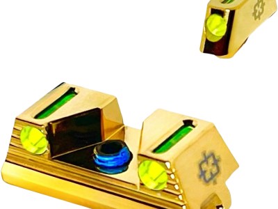 Cross Armory CRGSS-GD Standard 3 Point Fiber Sight Green Gold Frame Fits Glock