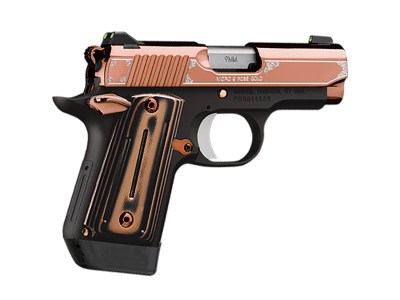 Kimber Mfg, Inc 3300174 Micro 9  9mm Luger 7+1 3.15″ Stainless Ramped Steel Barrel, Rose Gold PVD Stainless Steel Serrated Slide, Matte Black Aluminum Frame, Black/Rose Gold G10 Grip