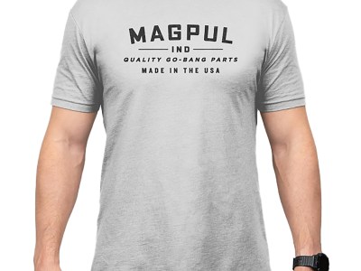 Magpul MAG1112-041-S Go Bang Parts  Stone Gray Heather Cotton/Polyester Short Sleeve Small