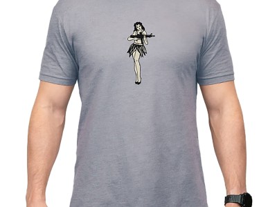 Magpul MAG1117-041-L Hula Girl CVC  Stone Gray Heather Cotton/Polyester Short Sleeve Large