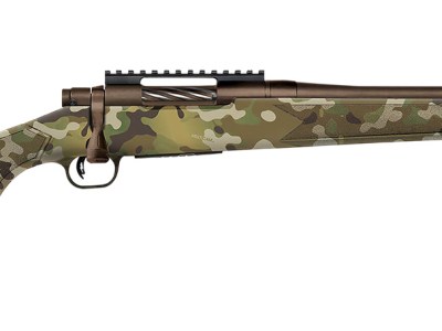 Mossberg 28279 Patriot  Compact 450 Bushmaster 4+1 18″ Patriot Brown Cerakote Threaded Bull Barrel, Patriot Brown Cerakote Steel Receiver w/Picatinny Rail, MultiCam Fixed Synthetic Stock