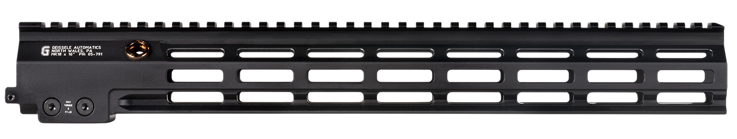 Geissele Automatics 05791B Super Modular Rail MK18 Black Aluminum 16.50″ Long