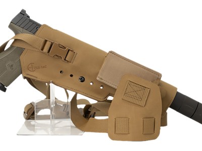 Cole-tac VWX104 Varmint Wrangler XL Pistol Holder Chest Coyote Brown Left Hand