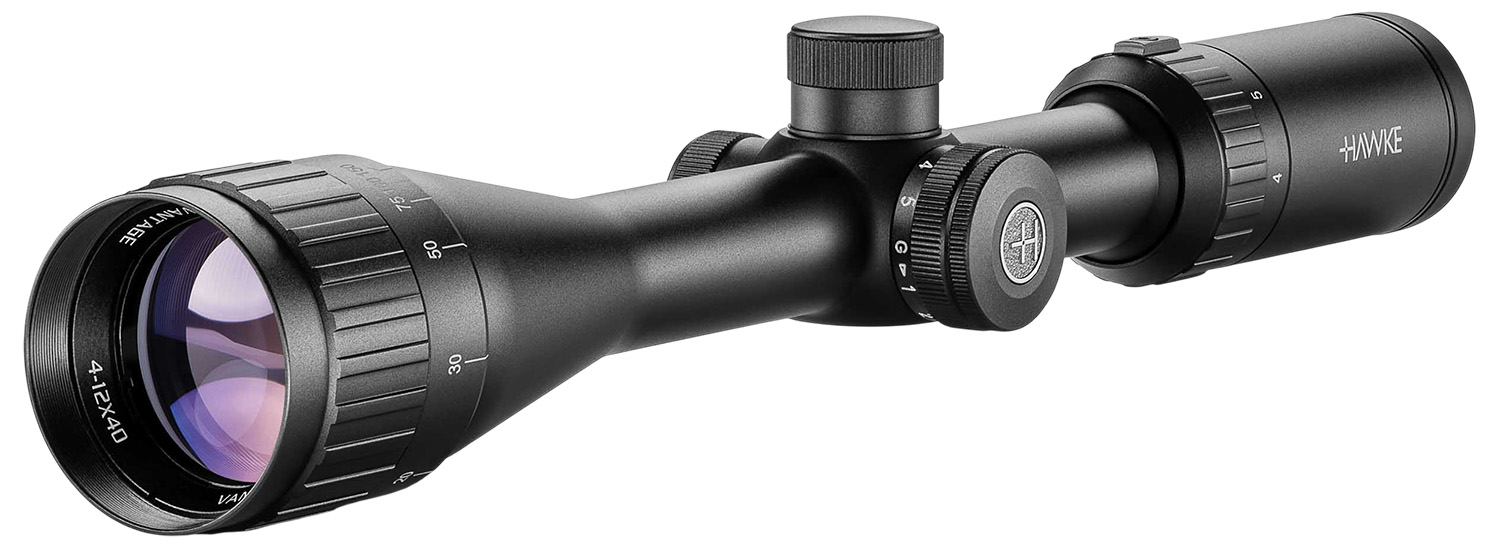 Hawke Sport Optics 14242 Vantage IR Riflescope Black 4-12x40mm 1″ Tube Illuminated Red/Green Rimfire 22 WMR Reticle